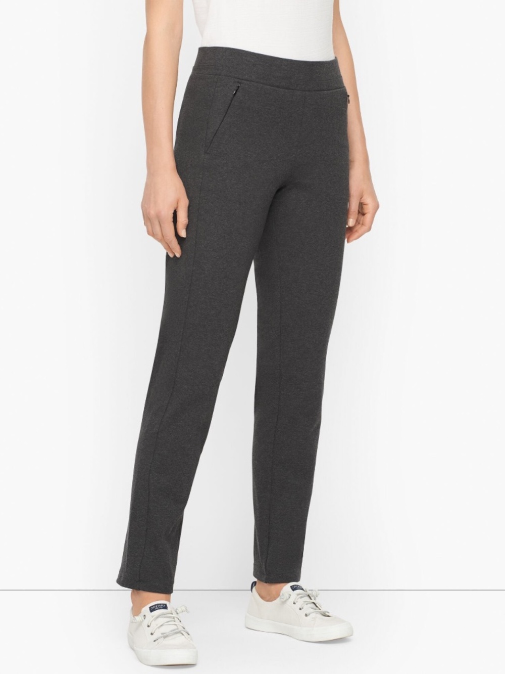 T for Talbots Charcoal Grey Slim Straight Leg Pants Women’s 2X Zip Pockets